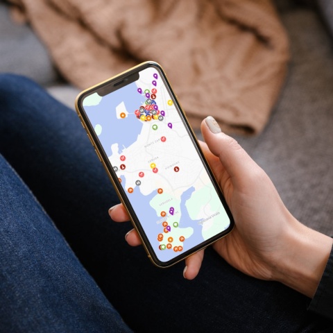 mapa atrakcji Puli na telefonie