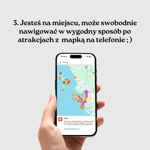 mapa atrakcji Puli na telefonie