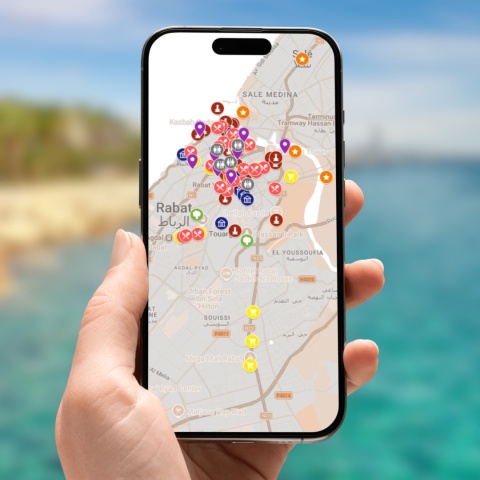 mapa atrakcji Rabatu na telefonie