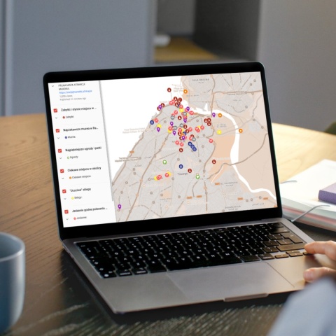 mapa atrakcji Rabatu na komputerze