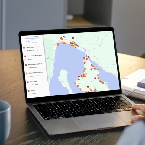 mapa atrakcji Rijeki na komputerze