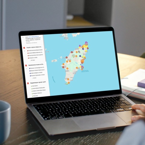 mapa atrakcji Rodos na komputerze