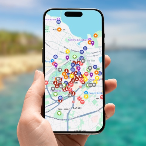 mapa atrakcji Tallinna na telefonie