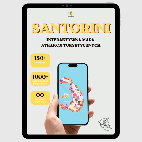 okładka e-booka dotyczącego mapy atrakcji turystycznych na Santorini