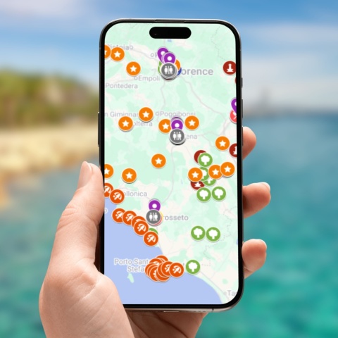 mapa atrakcji Toskanii na telefonie