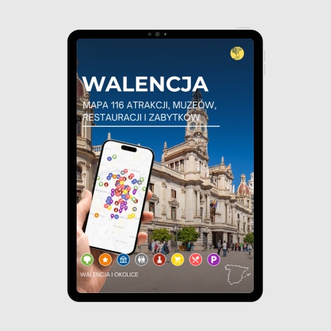 okładka e-booka dotyczącego mapy atrakcji turystycznych Walencji