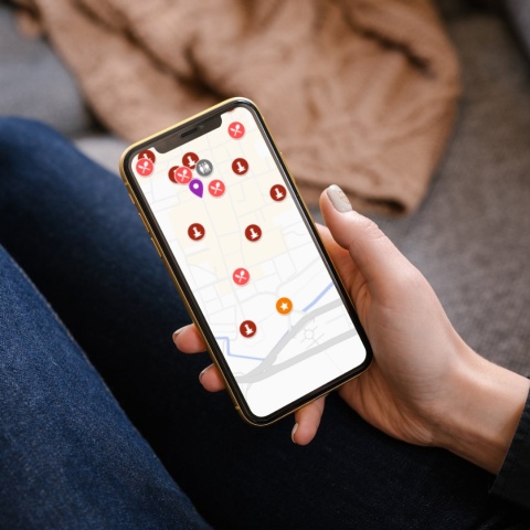 mapa atrakcji turystycznych w Lukce  w google maps na telefonie