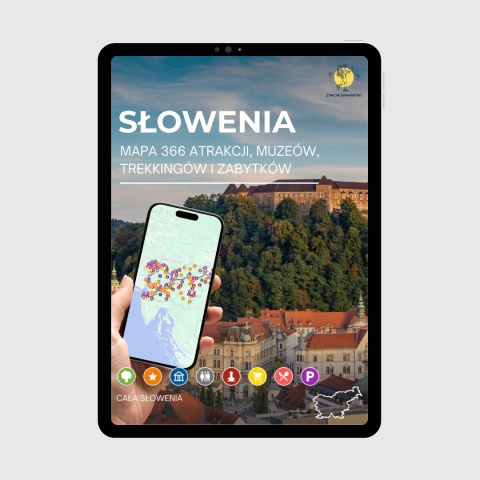 okładka e-booka dotyczącego mapy atrakcji turystycznych Słowenii