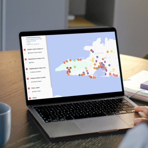 mapa atrakcji Splitu i Trogiru na komputerze