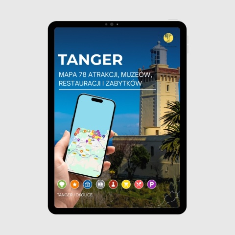 okładka e-booka dotyczącego mapy atrakcji turystycznych Tangeru