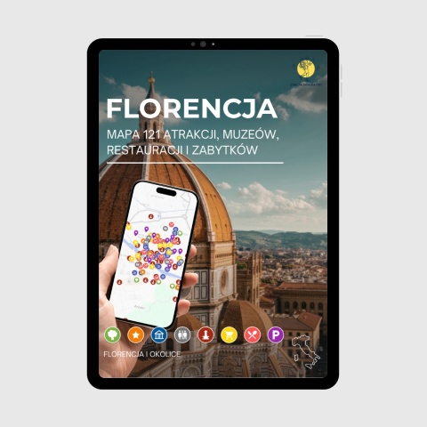 okładka e-booka dotyczącego mapy atrakcji turystycznych we Florencji