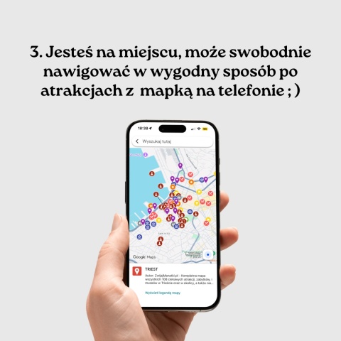 mapa atrakcji Triestu na telefonie