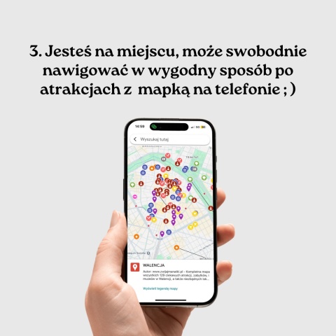 mapa atrakcji Walencji na telefonie