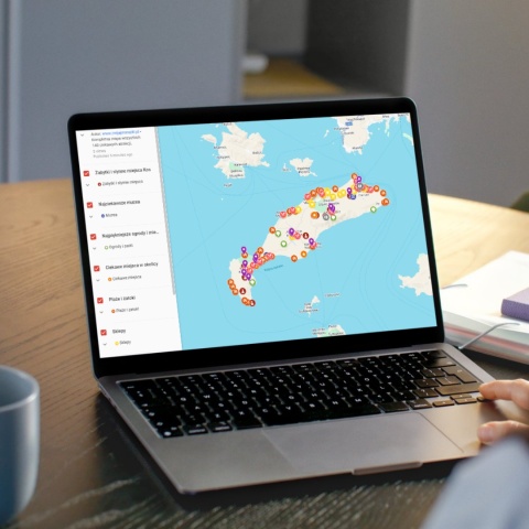 mapa atrakcji Kos na komputerze