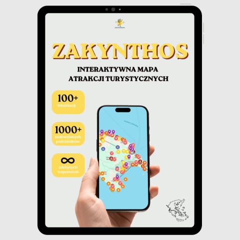 okładka e-booka dotyczącego mapy atrakcji turystycznych na Zakynthos
