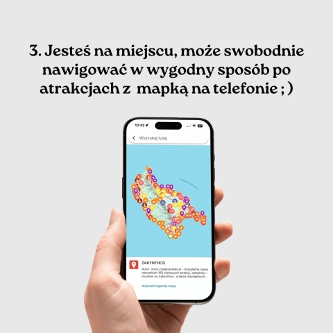 mapa atrakcji Zakynthos na telefonie