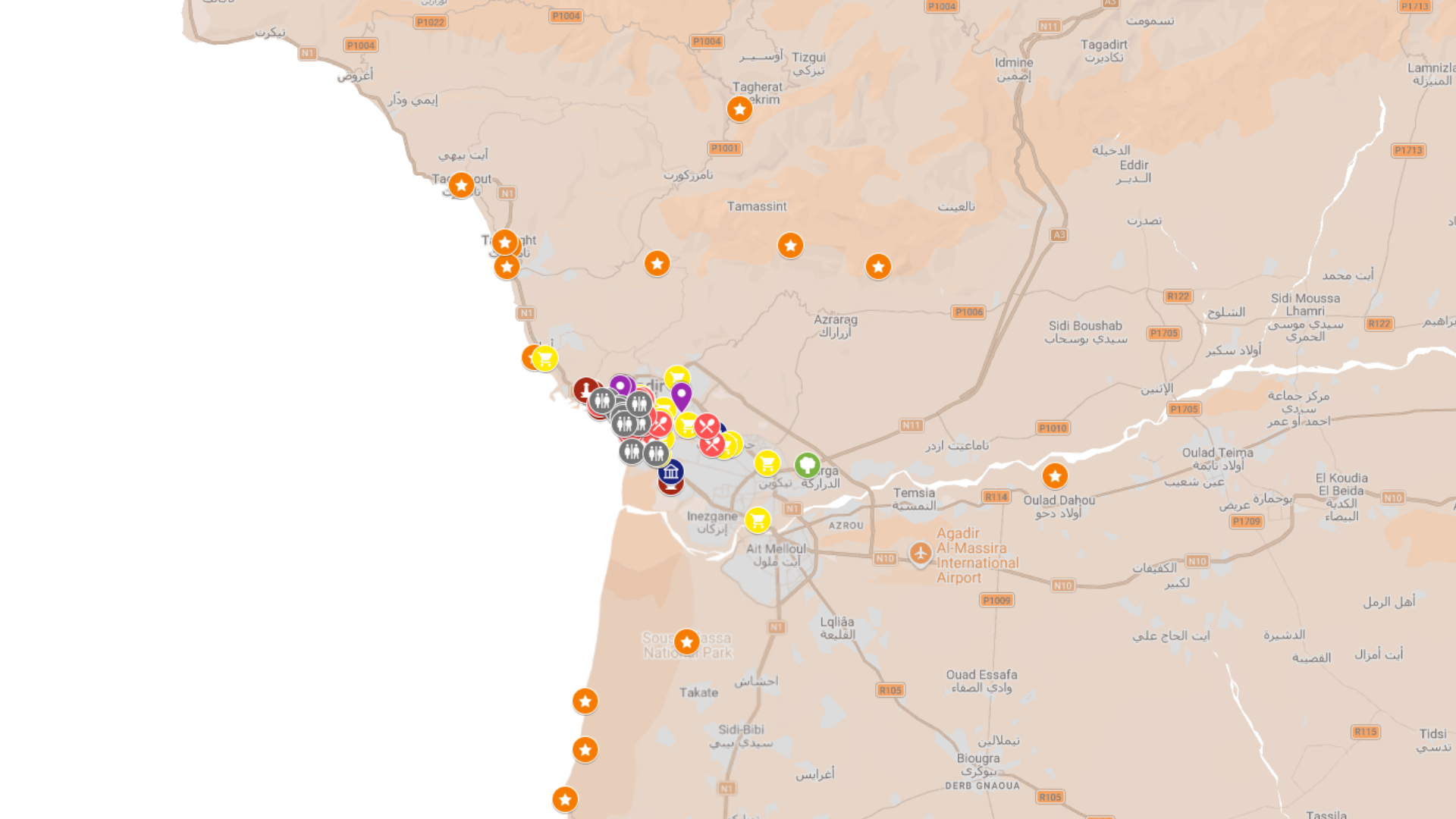 Agadir - kompletna mapa turystyczna