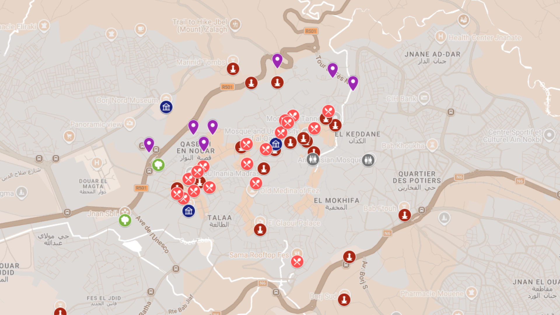 Fez - kompletna mapa turystyczna