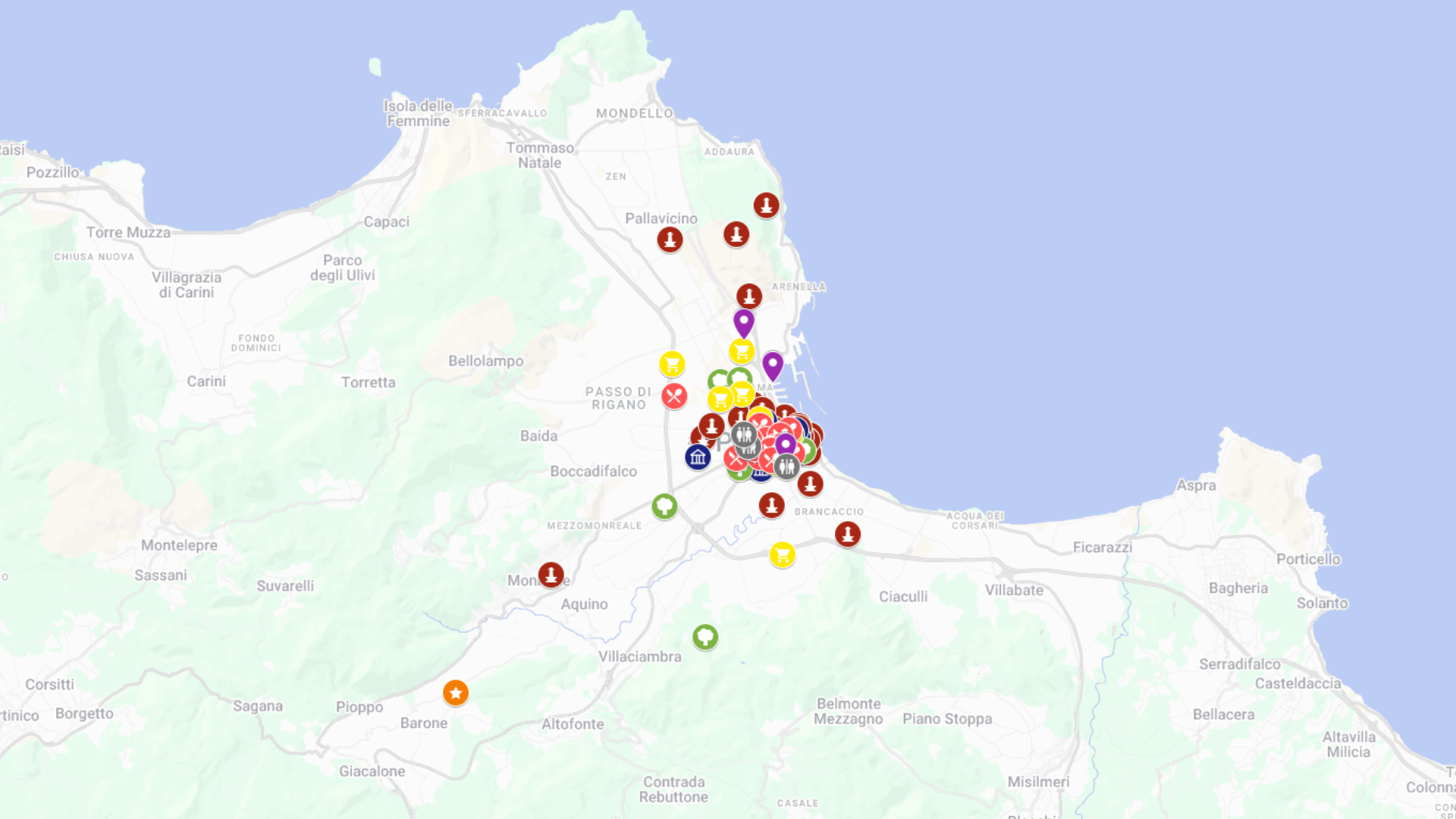 Palermo - kompletna mapa turystyczna