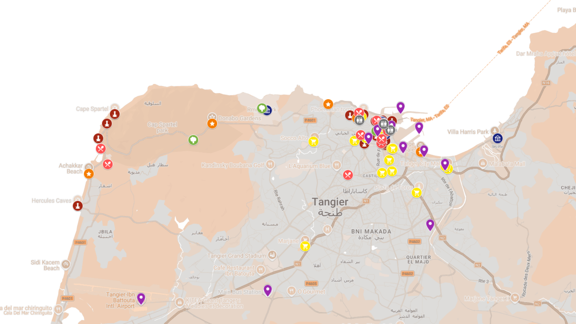 Tanger - kompletna mapa turystyczna