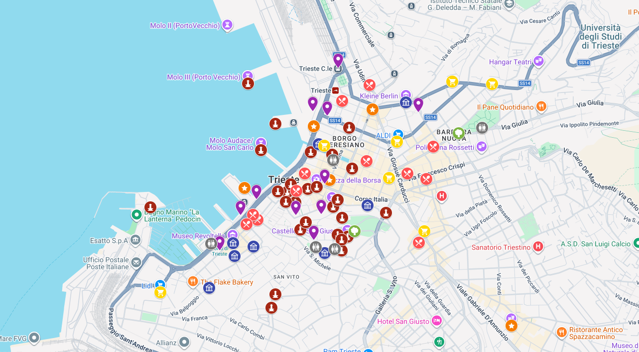 mapa atrakcji Triest