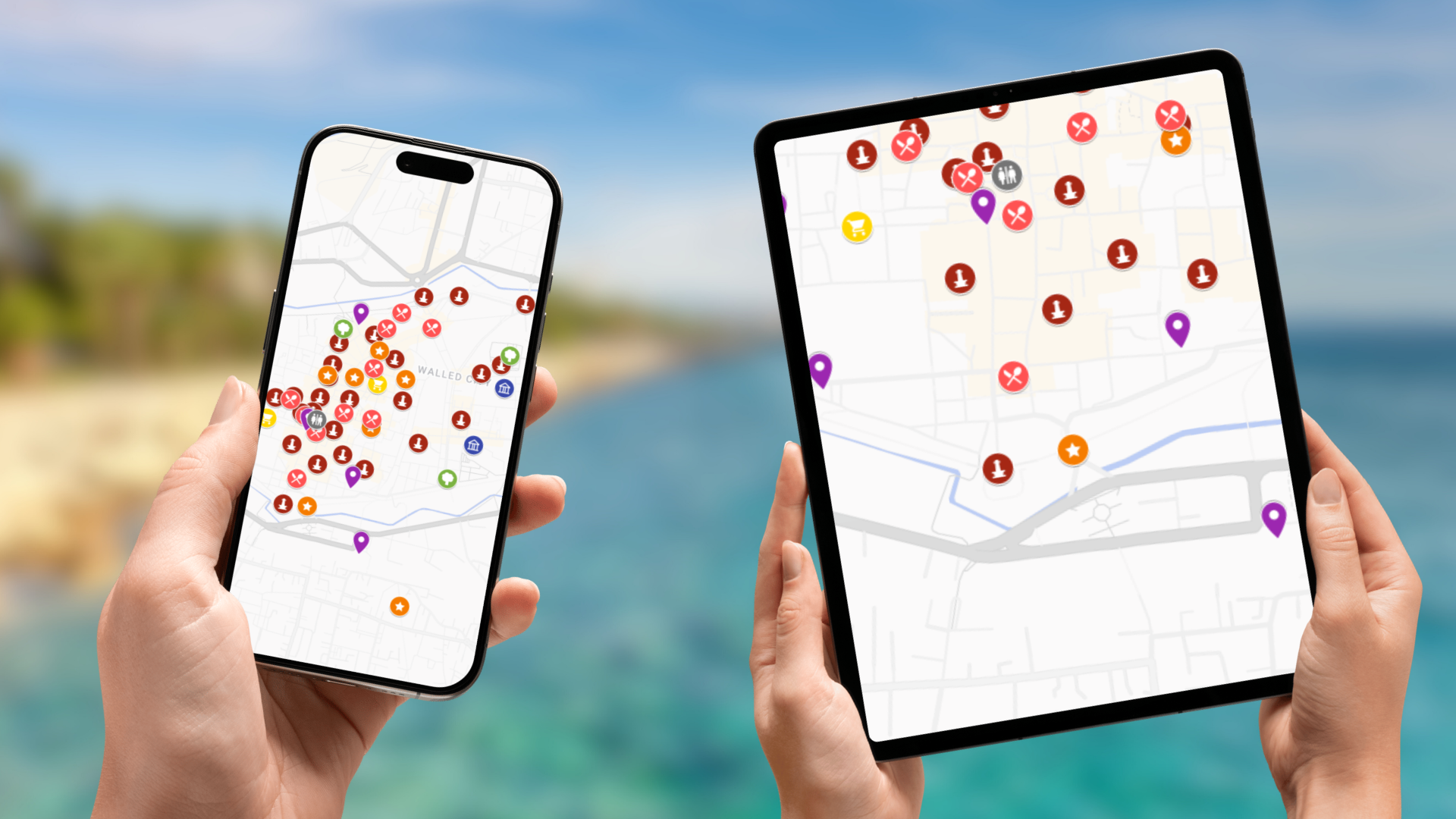 mapa atrakcji Lukki na telefonie i tablecie