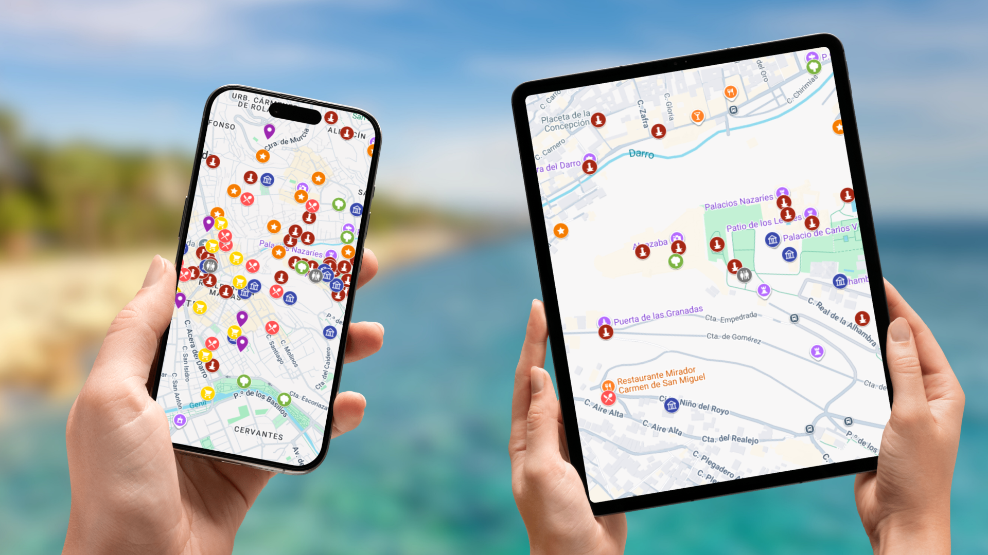 mapa atrakcji Grenady na telefonie i tablecie