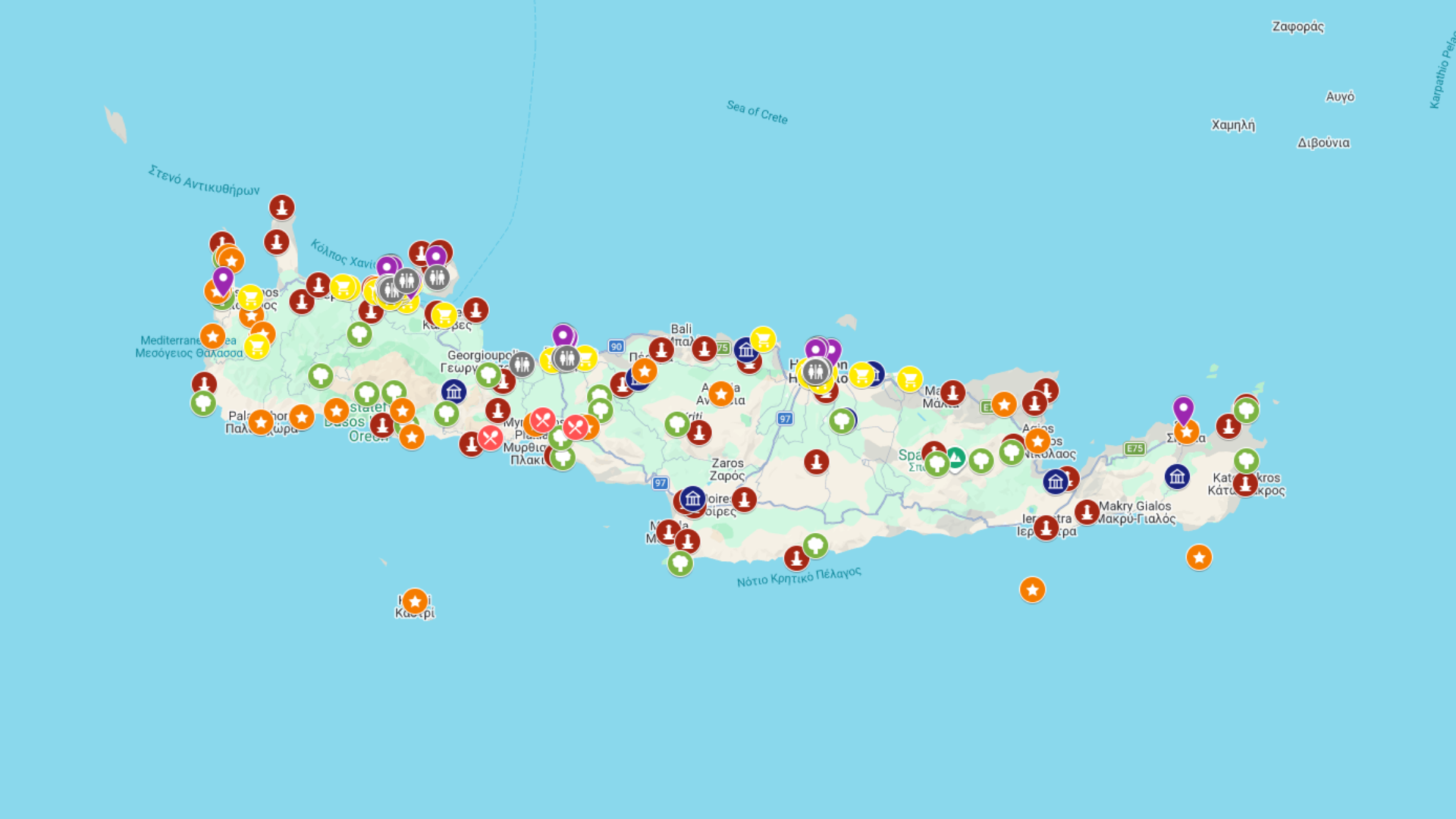 Kreta - kompletna mapa turystyczna