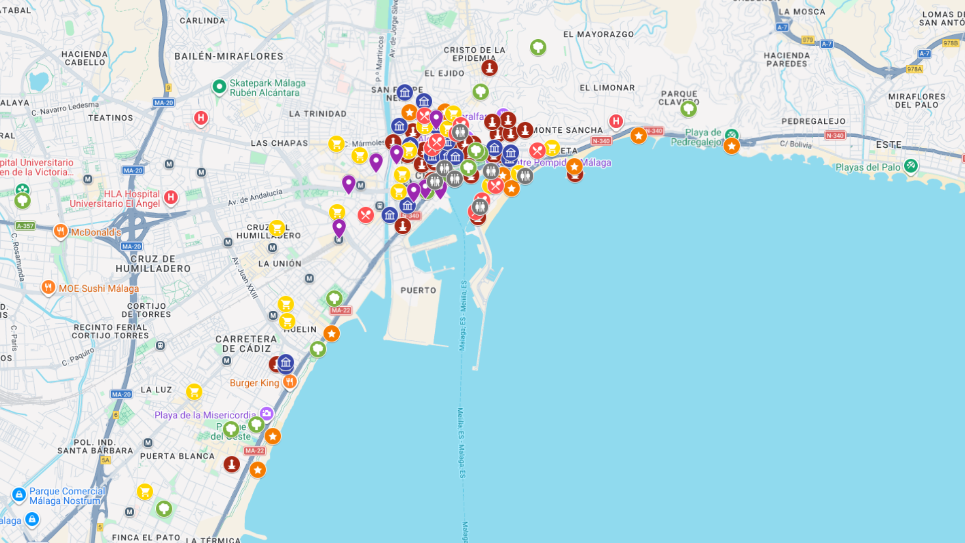 Malaga - kompletna mapa turystyczna