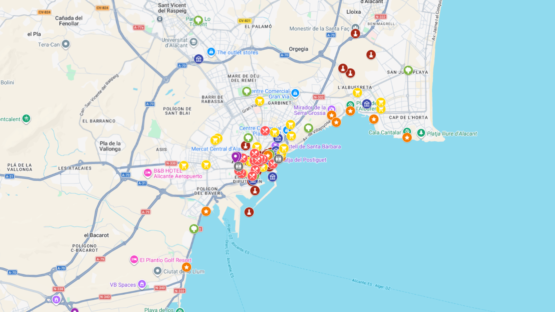 Alicante - kompletna mapa turystyczna