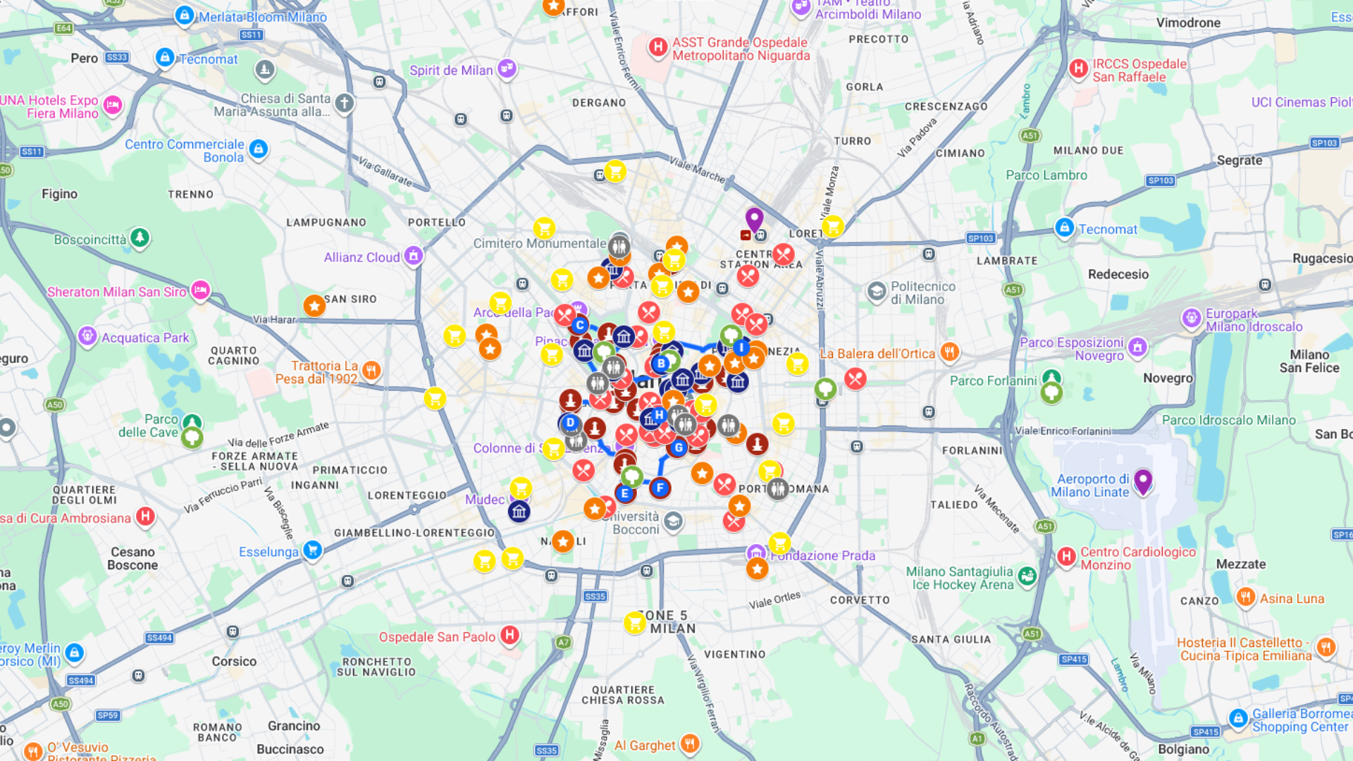 Mediolan - kompletna mapa turystyczna