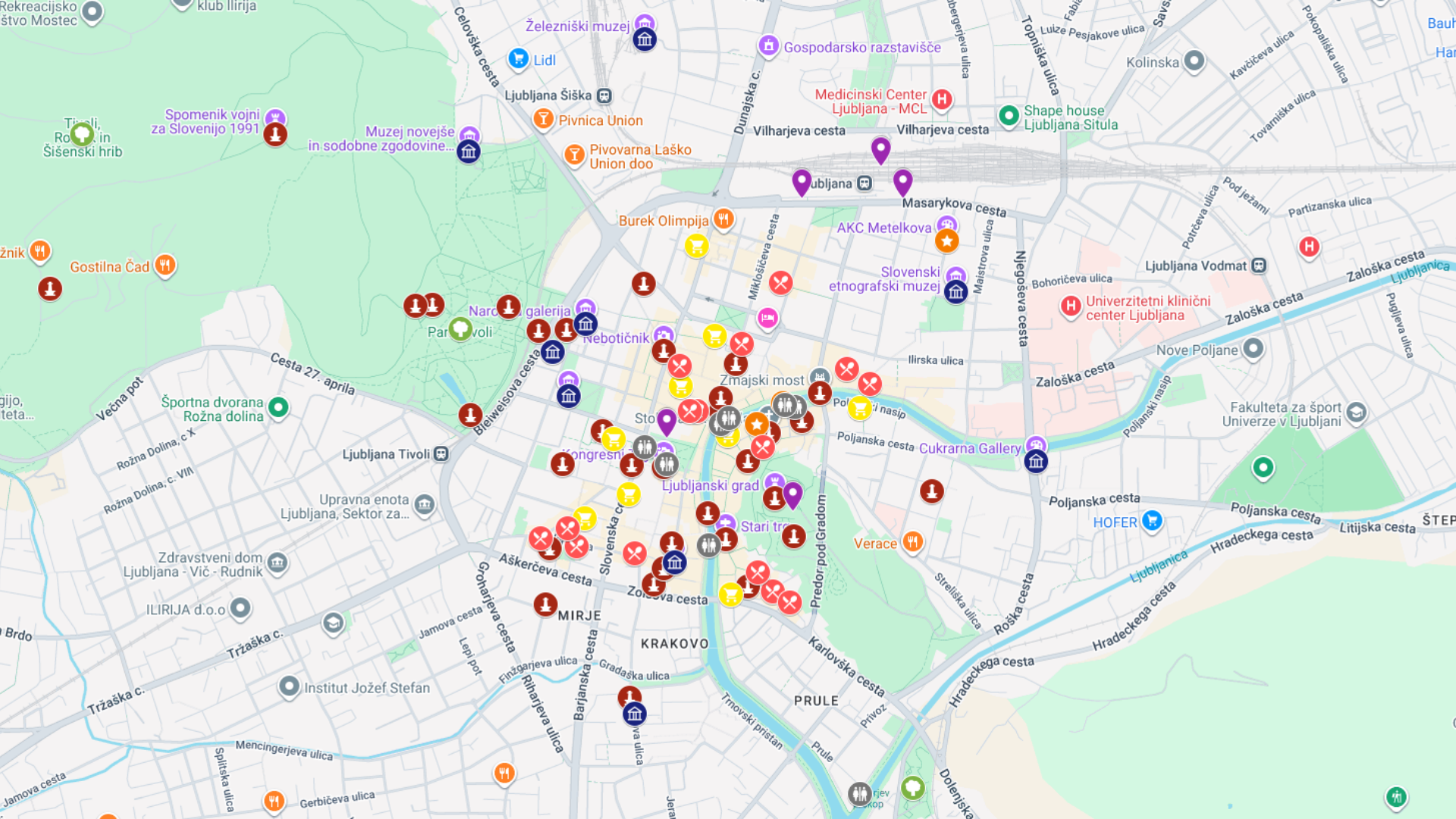 Lublana - kompletna mapa turystyczna