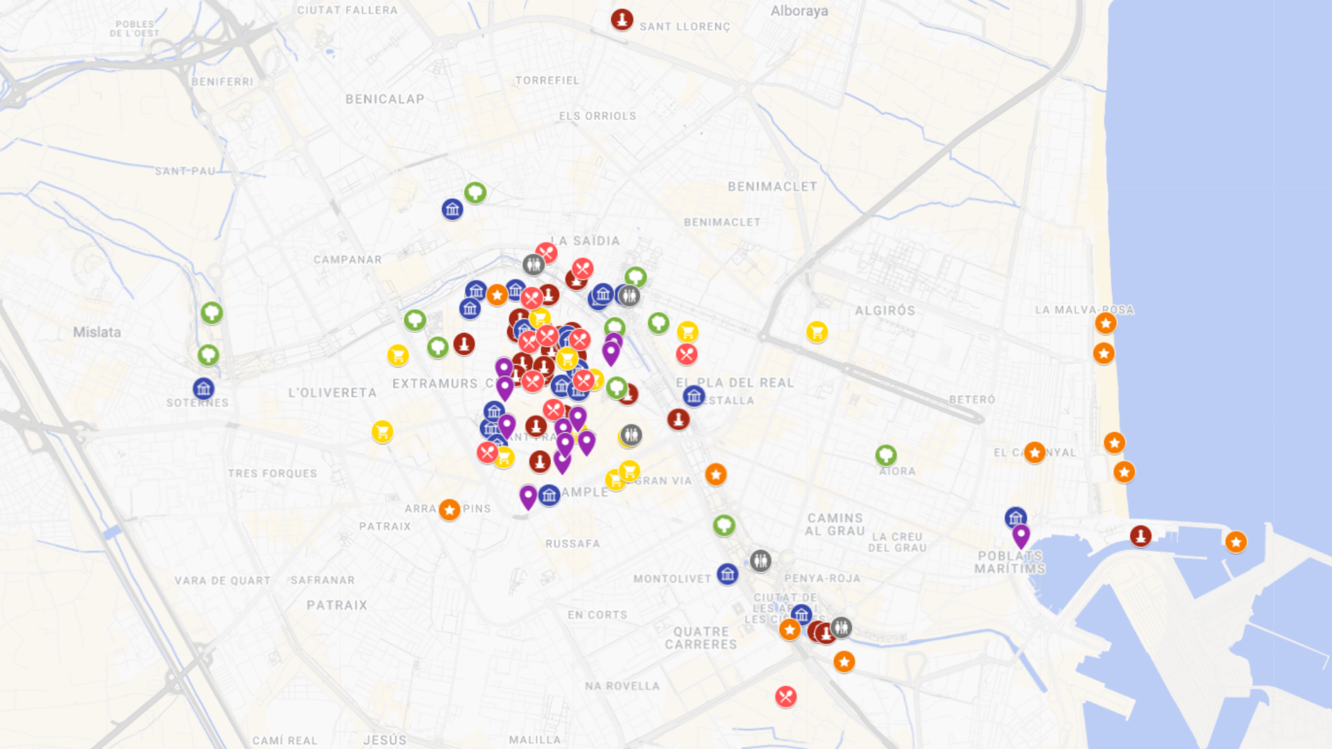 Walencja - kompletna mapa turystyczna