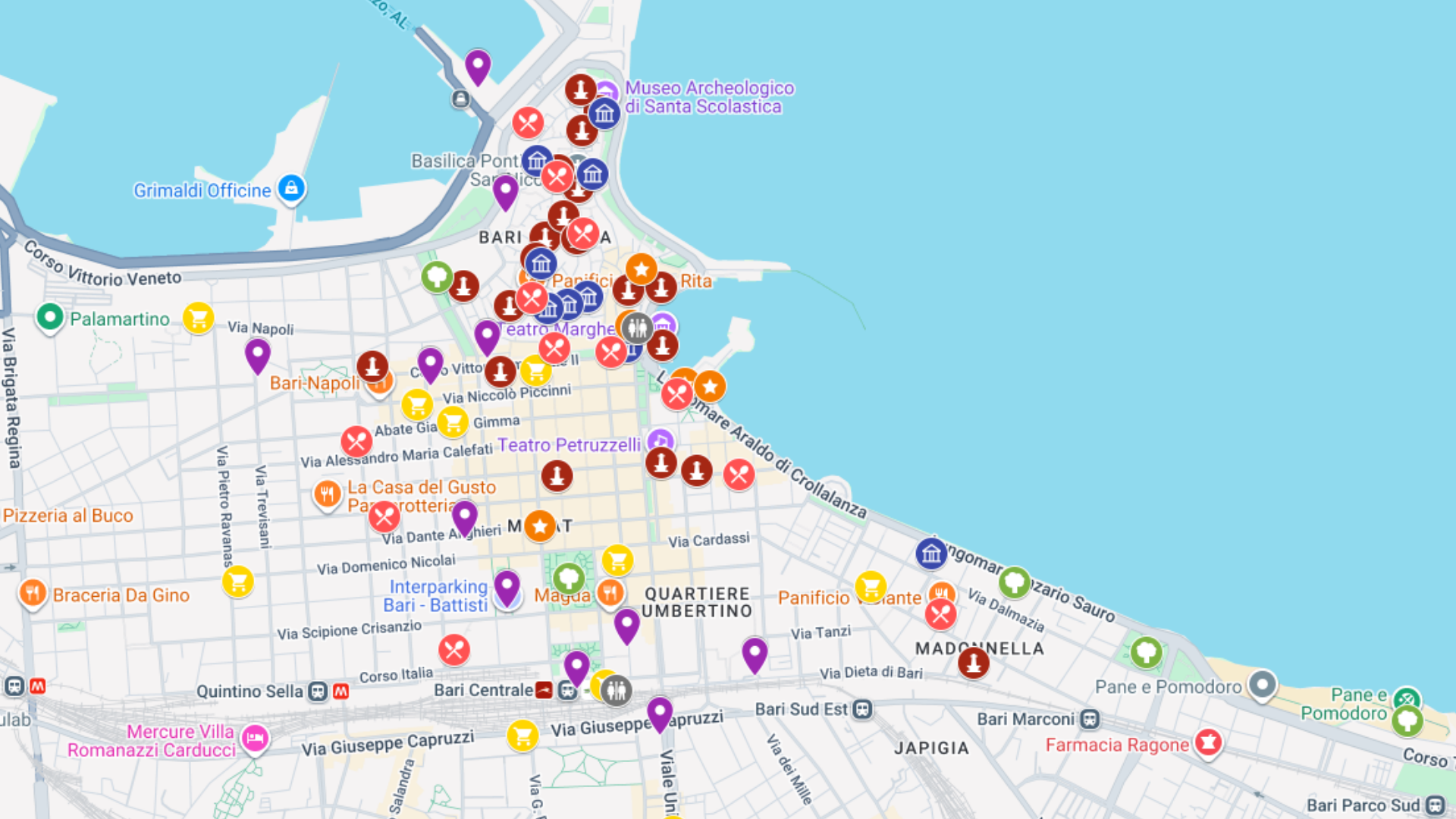 Bari - kompletna mapa turystyczna