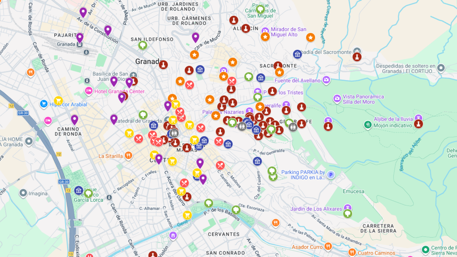 Grenada - kompletna mapa turystyczna