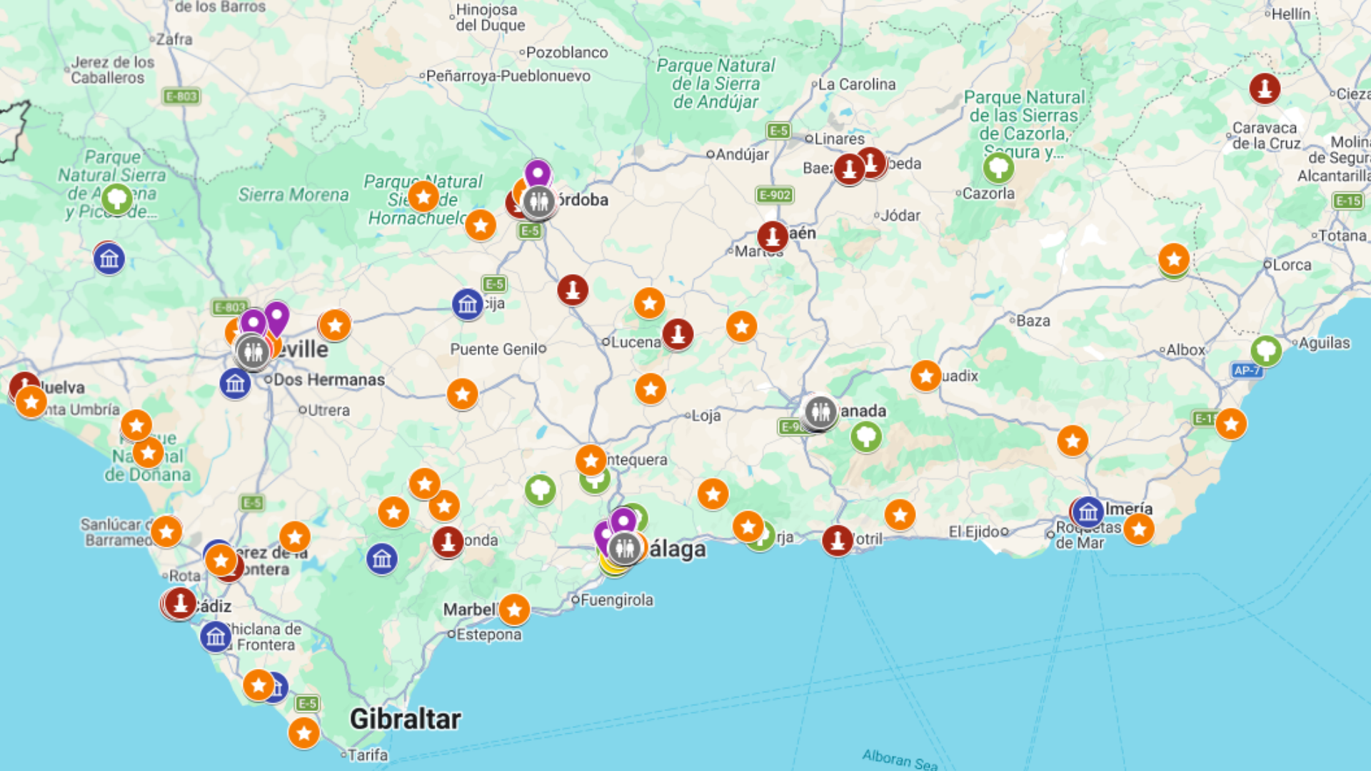 Andaluzja - kompletna mapa turystyczna