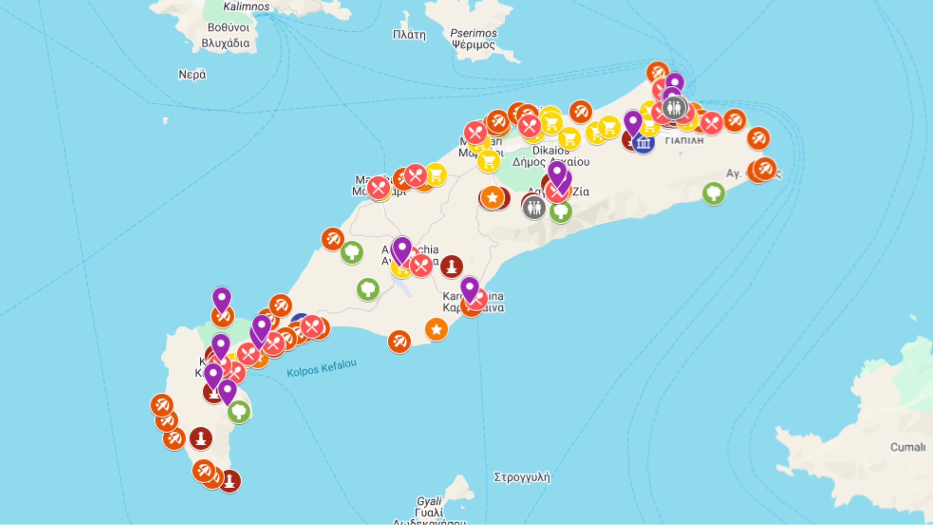 Kos - kompletna mapa turystyczna