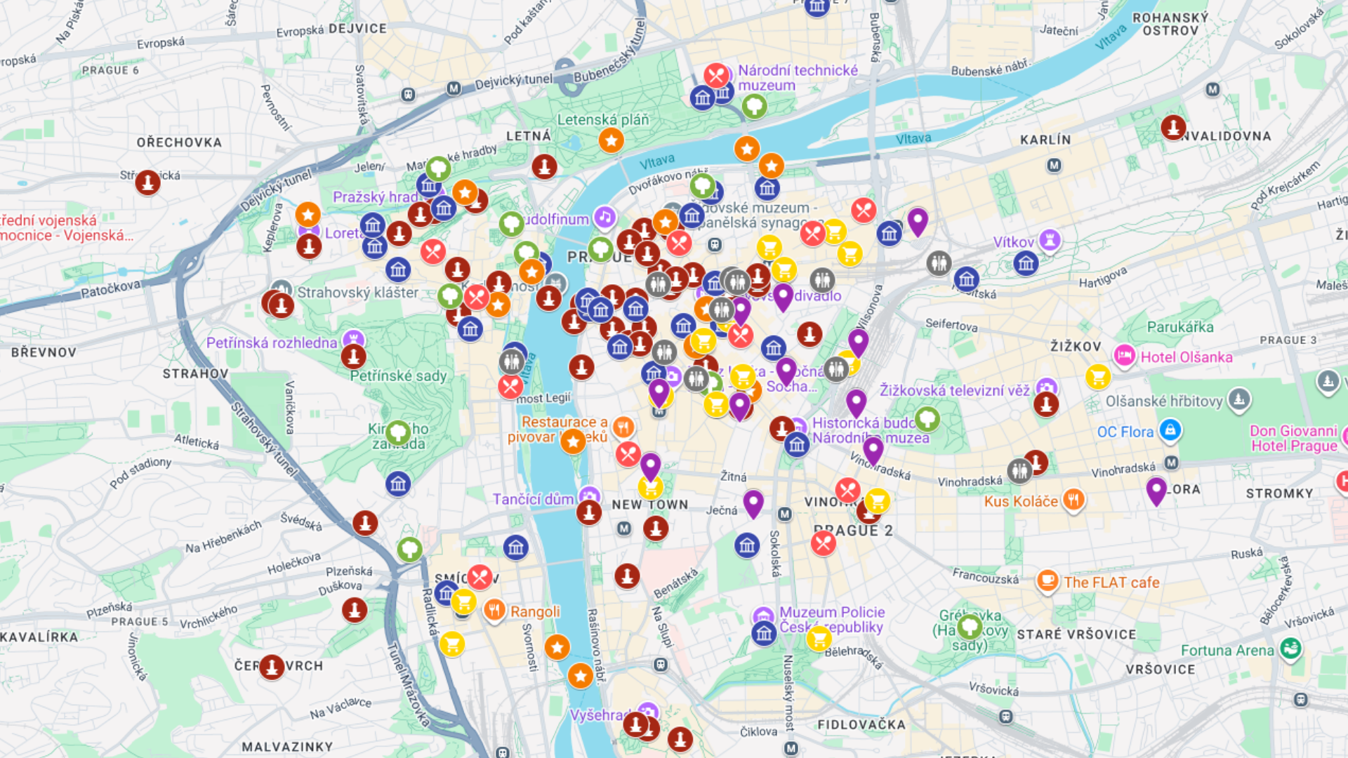 Praga - kompletna mapa turystyczna