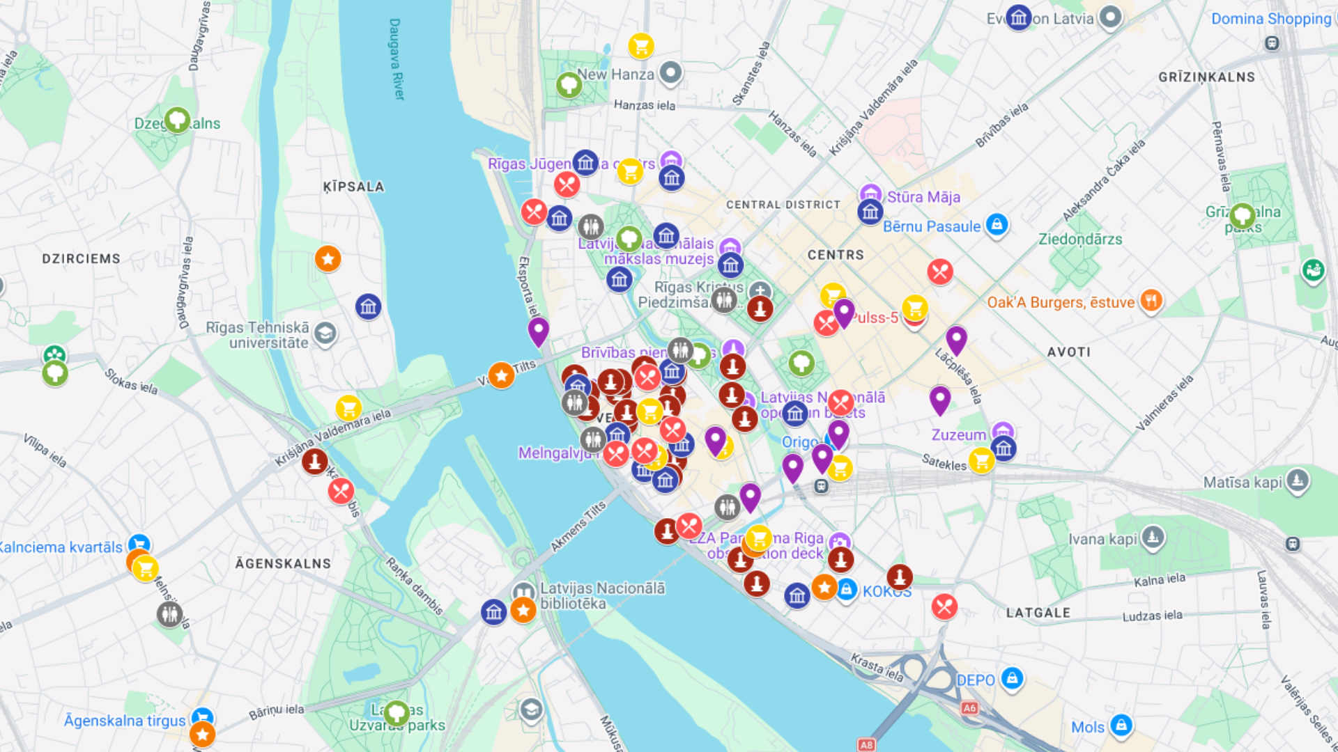Ryga - kompletna mapa turystyczna