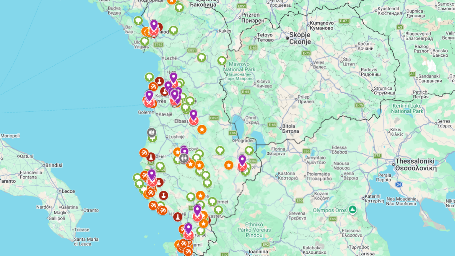 Albania - kompletna mapa turystyczna