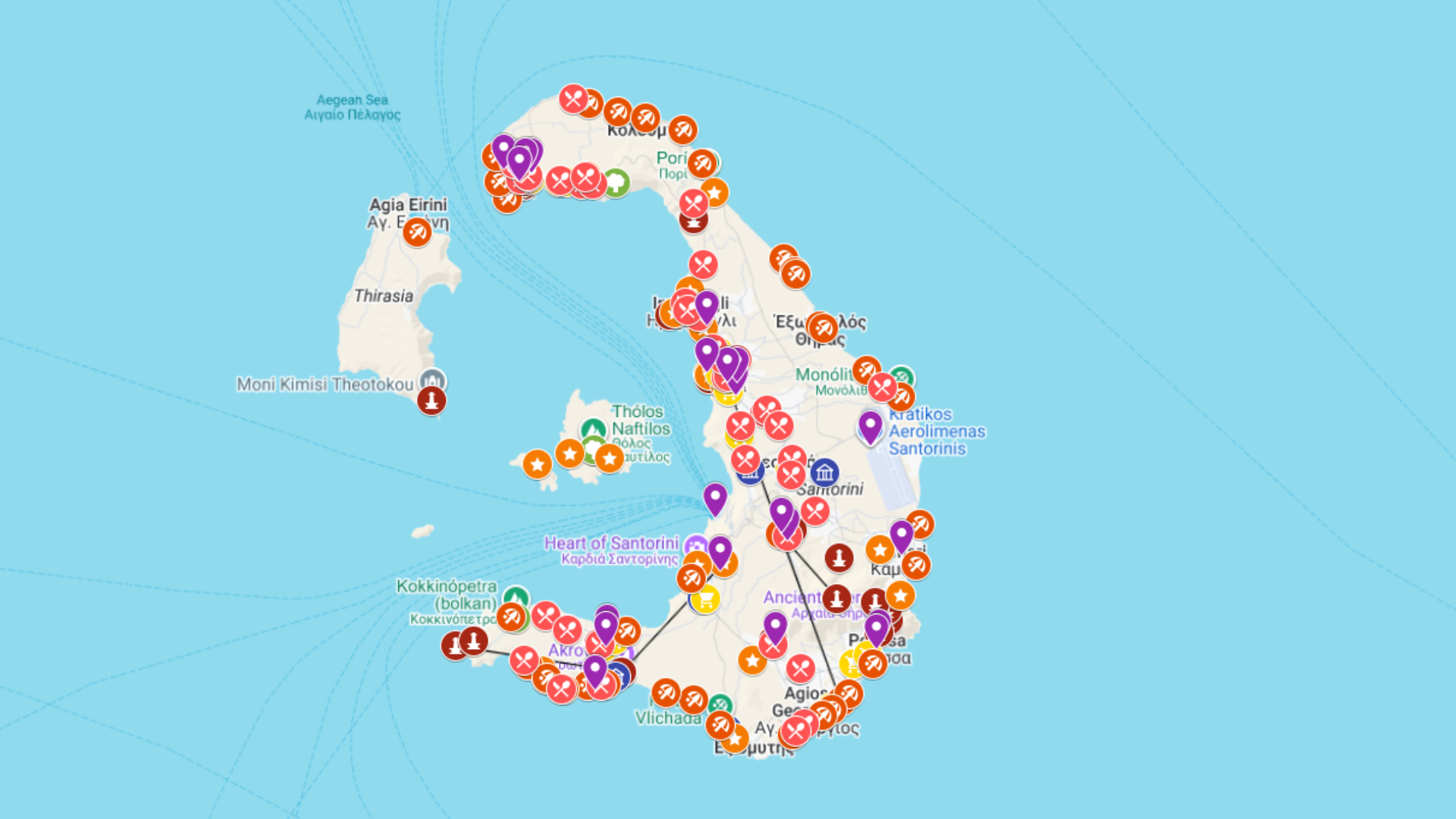 Santorini - kompletna mapa turystyczna