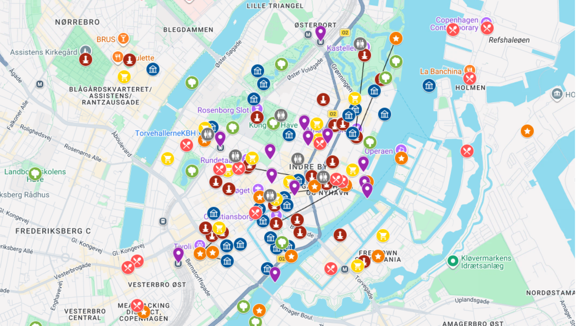 Kopenhaga - kompletna mapa turystyczna