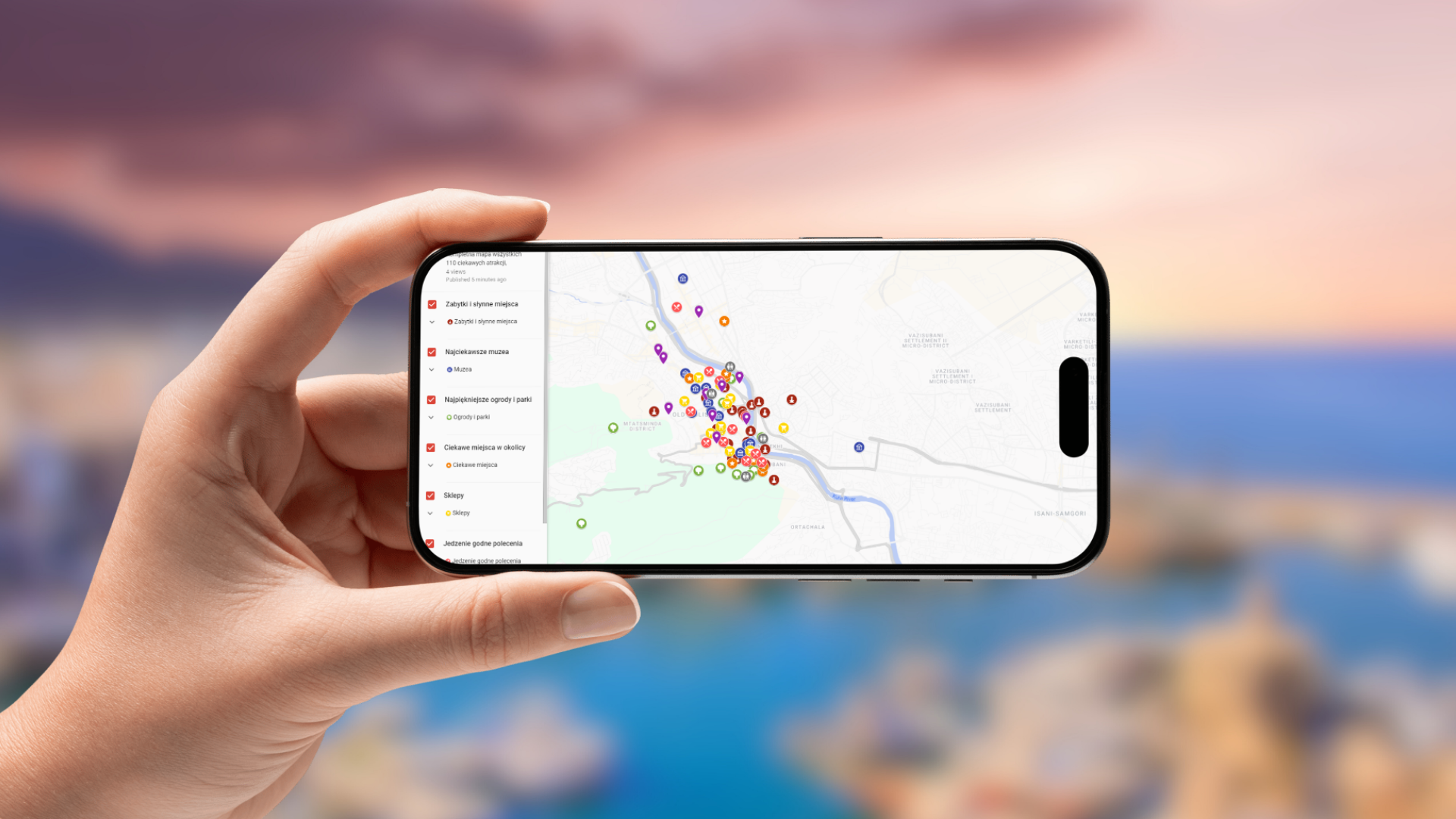 mapa Tbilisi otwarta na telefonie poziomo
