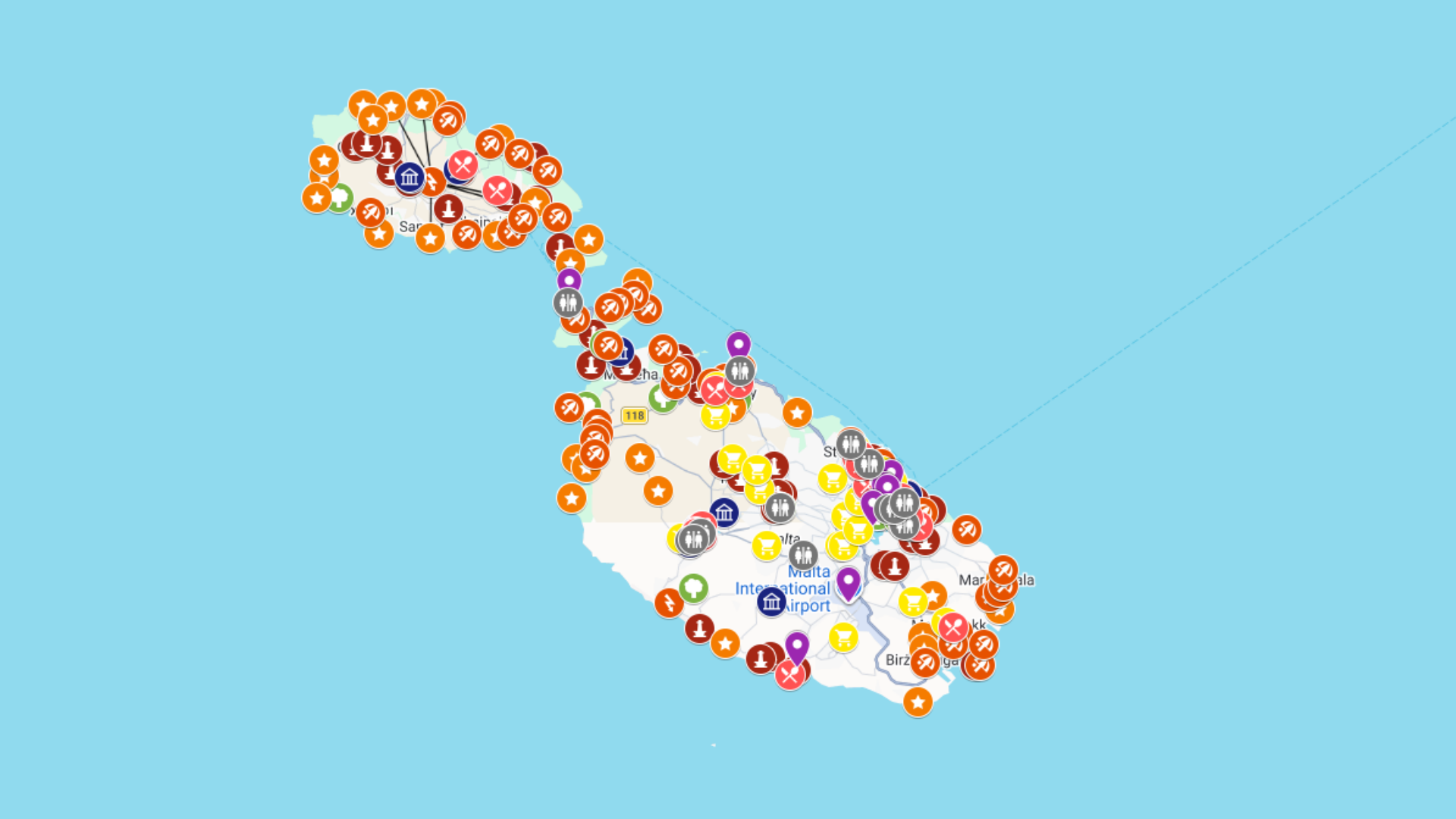 Malta - plan zwiedzania z mapą turystyczną