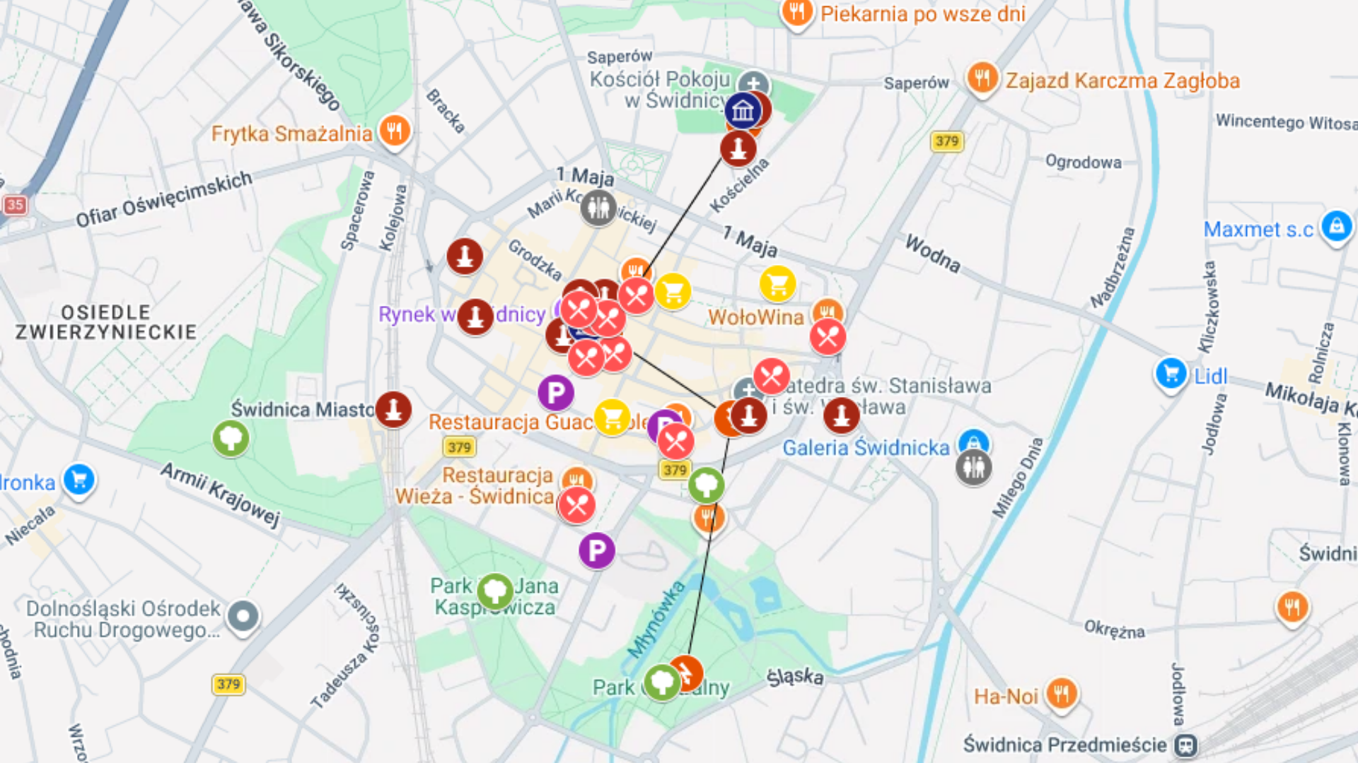 Świdnica - kompletna mapa turystyczna