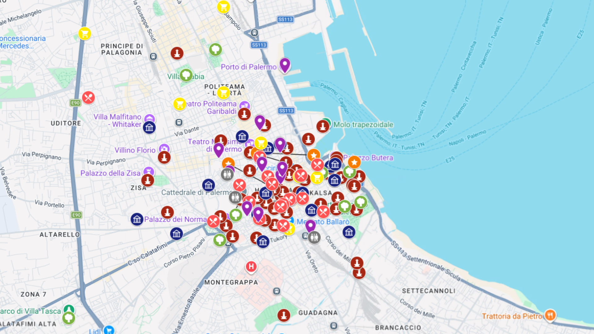 Palermo - kompletna mapa turystyczna